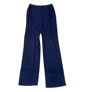 Chico's Travelers Slinky Comfy Wide Leg Travel Pants Sz 1 Reg (M/8) Blue #45P